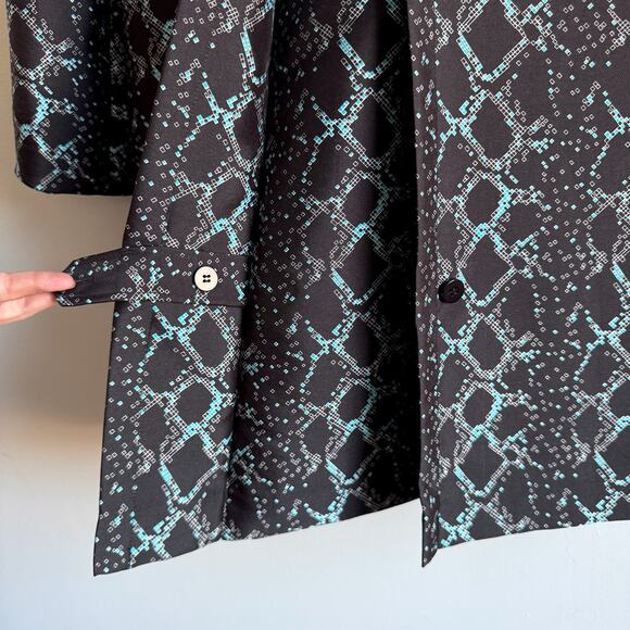 DIANE VON FURSTENBERG Bold Print Black 2 Piece Set - Sheath Dress & Jacket - Picture 8 of 15